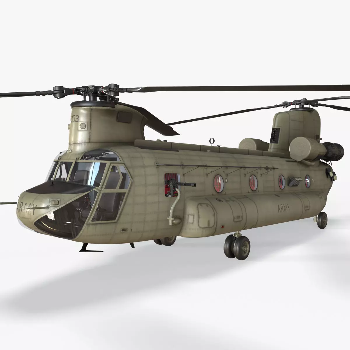 CH-47F Chinook Australian Army Static Low-poly 3D model_0