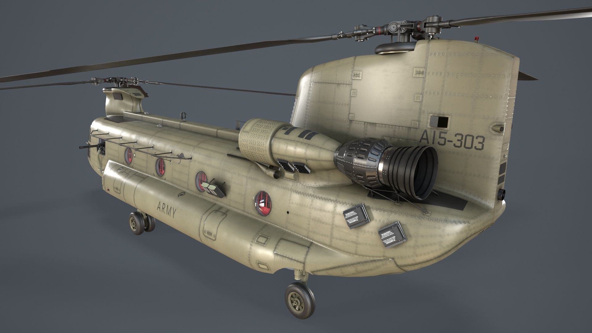 CH-47F Chinook Australian Army Static Low-poly 3D model_4