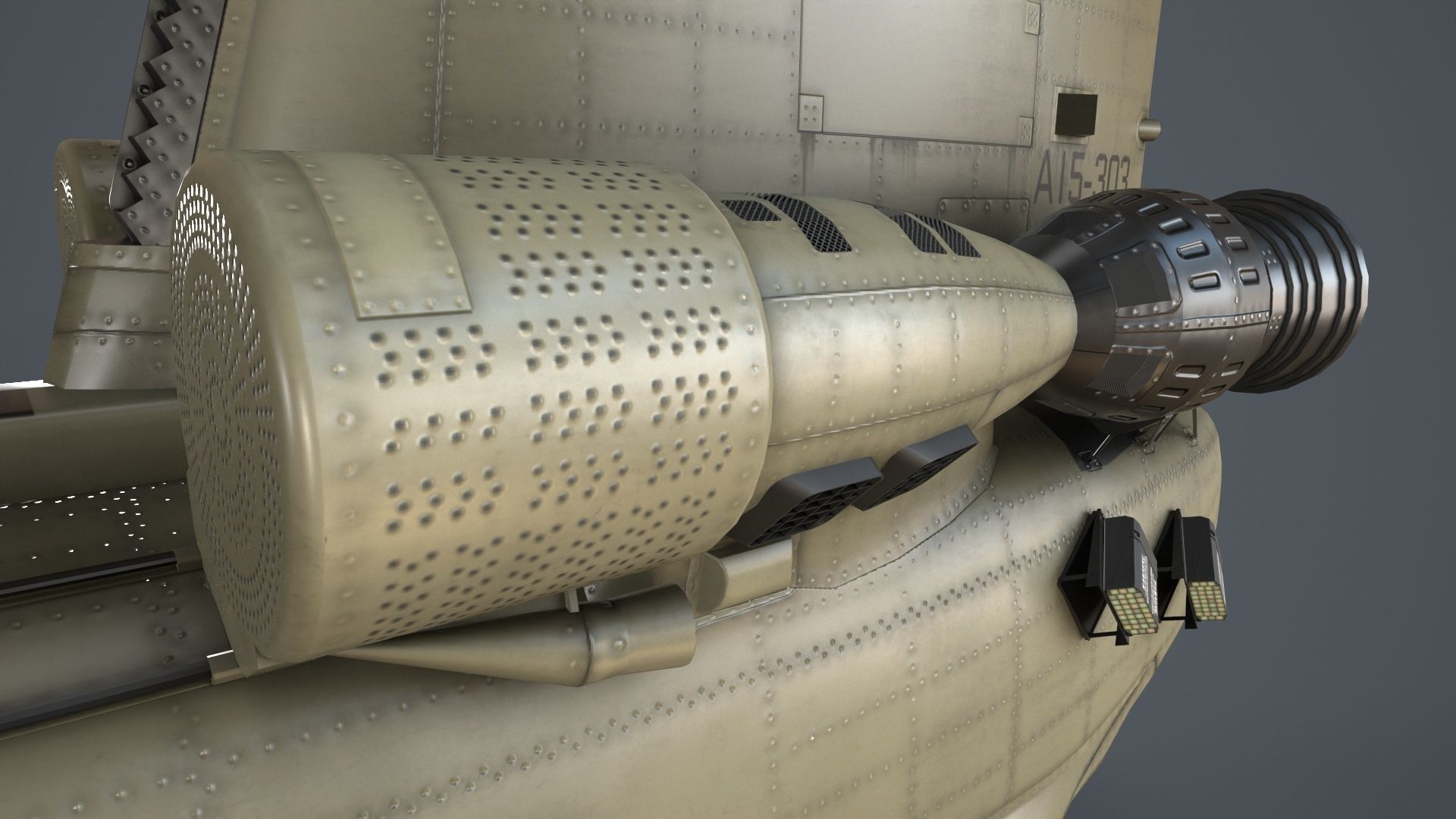 CH-47F Chinook Australian Army Static Low-poly 3D model_9