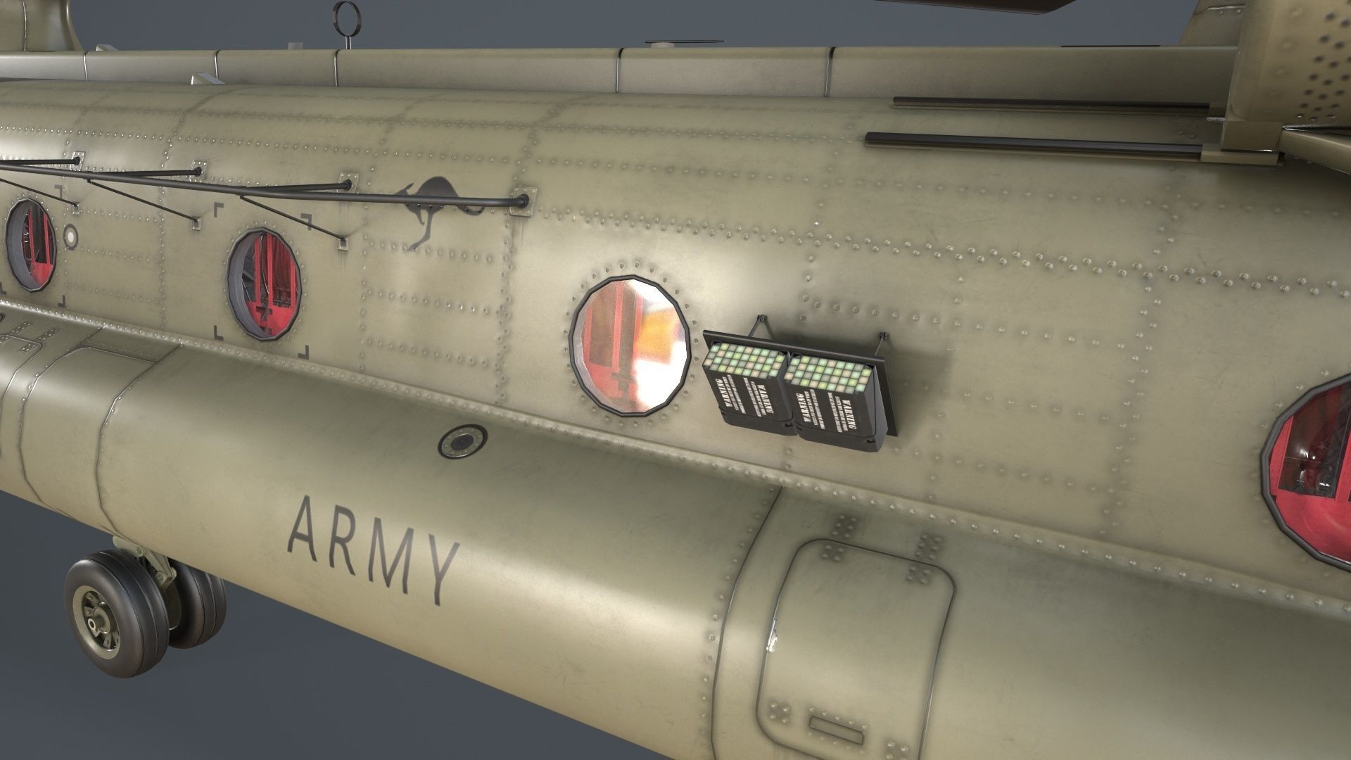 CH-47F Chinook Australian Army Static Low-poly 3D model_8