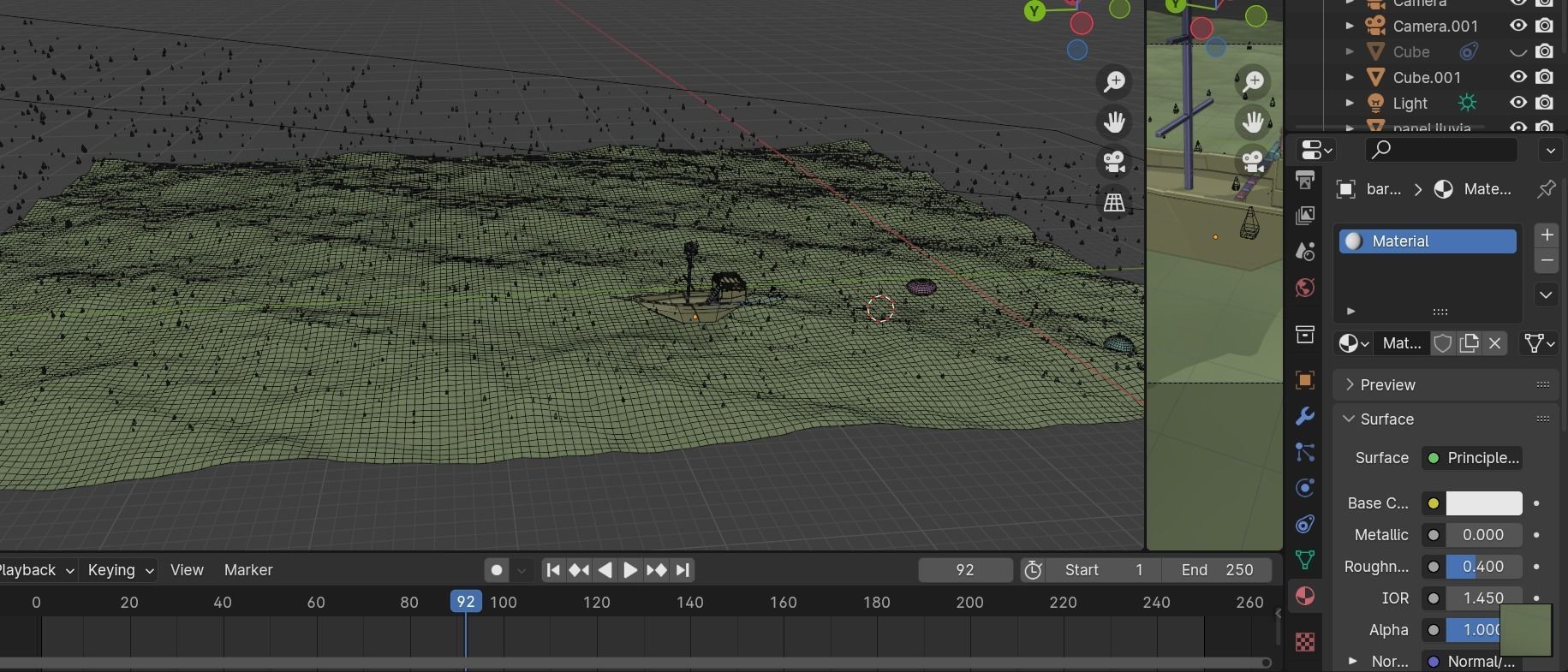 Boat Rain Animation Low-poly 3D model_2