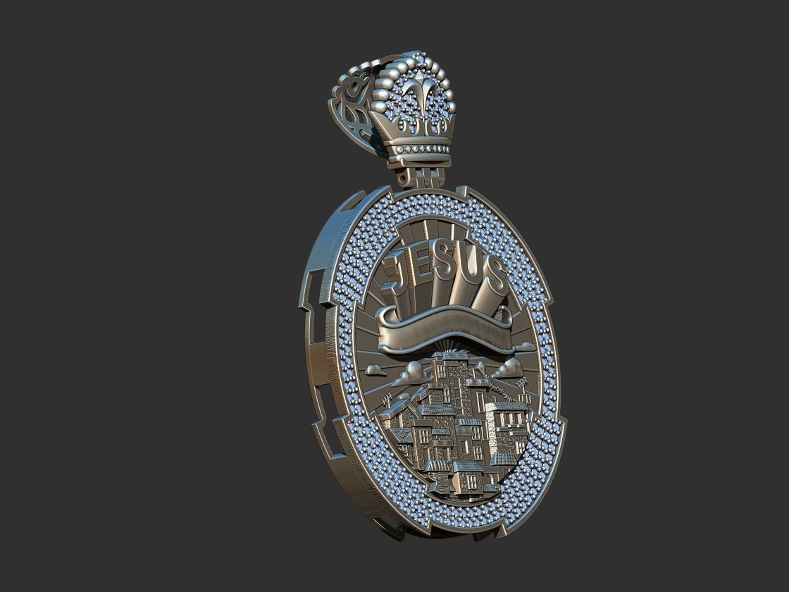 Favela Jesus Medal  3D print model_1