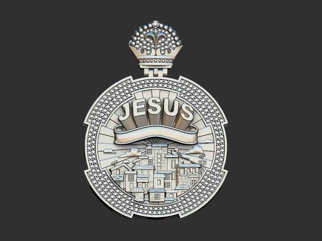 Favela Jesus Medal  3D print model_0