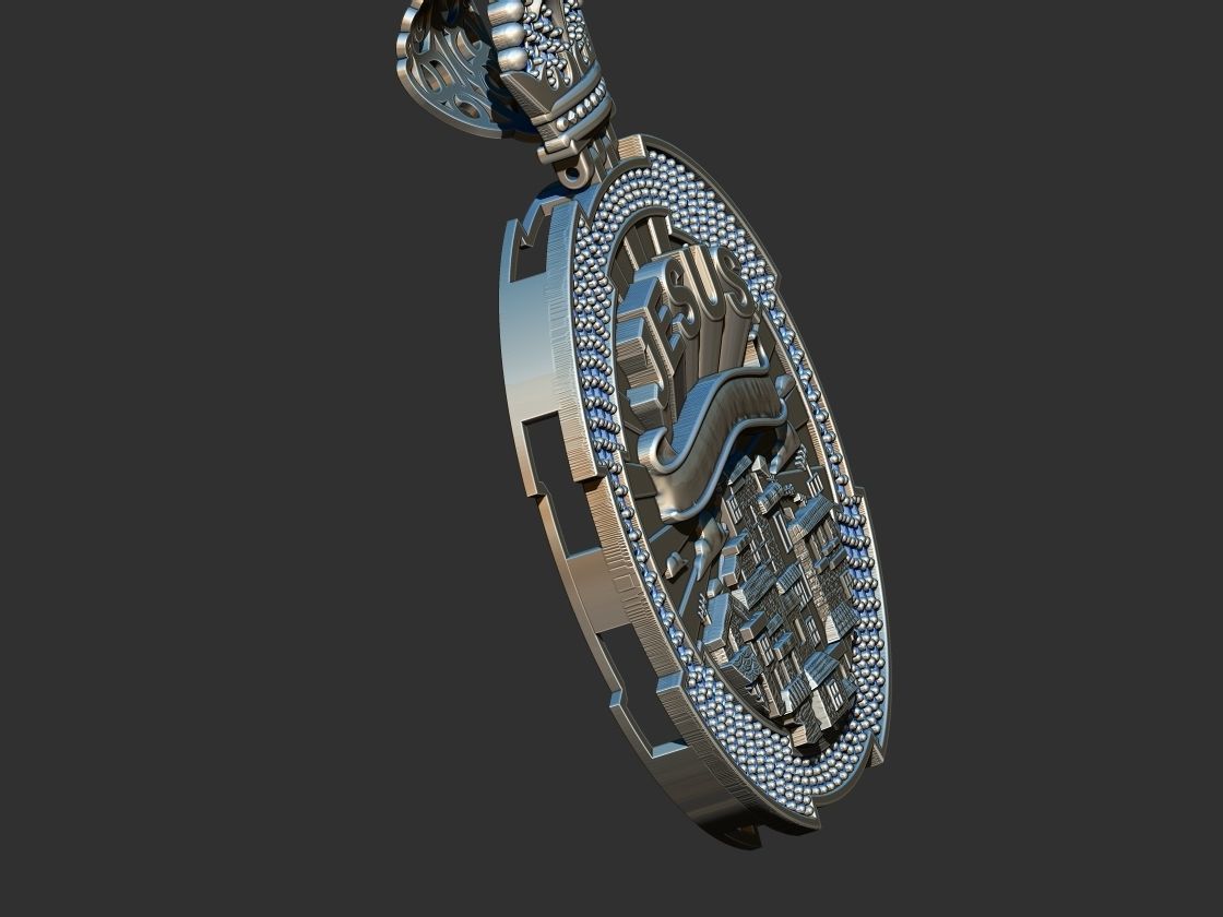Favela Jesus Medal  3D print model_5