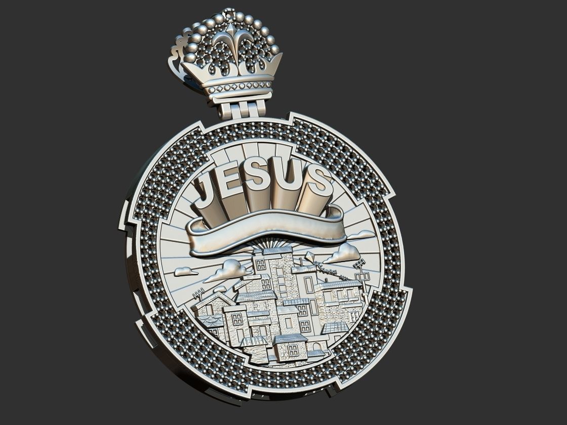 Favela Jesus Medal  3D print model_11