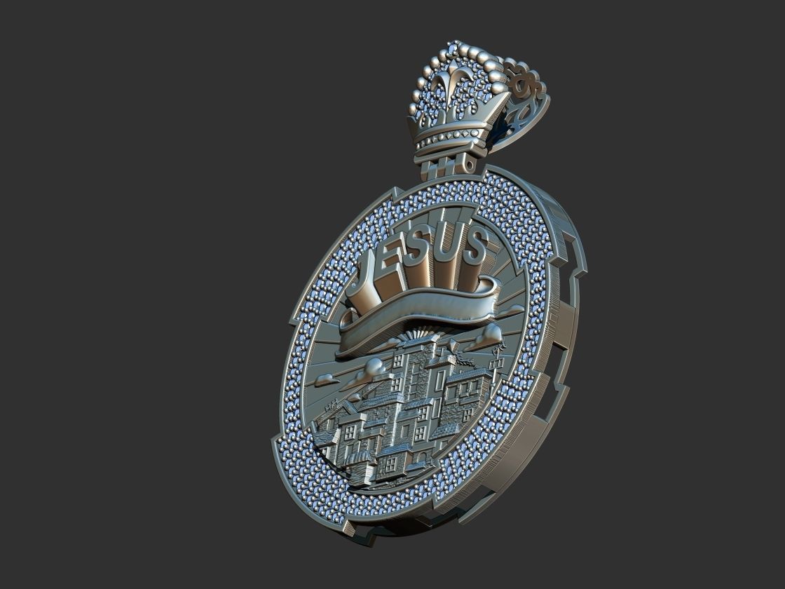 Favela Jesus Medal  3D print model_10