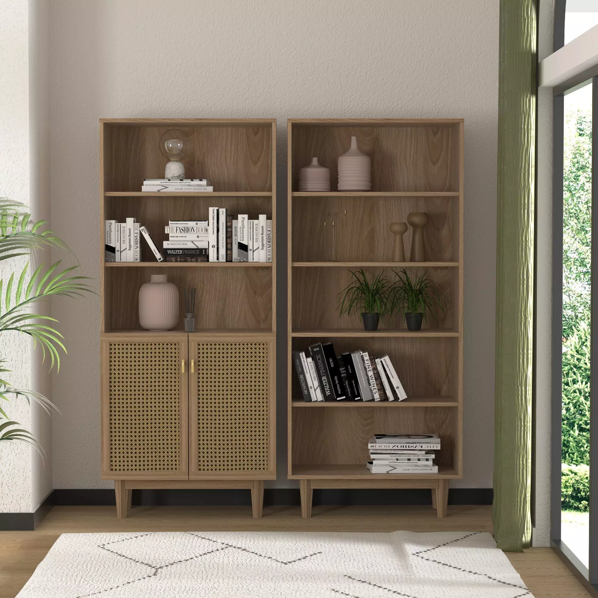 Adrea Bookcase Set Low-poly 3D model_0