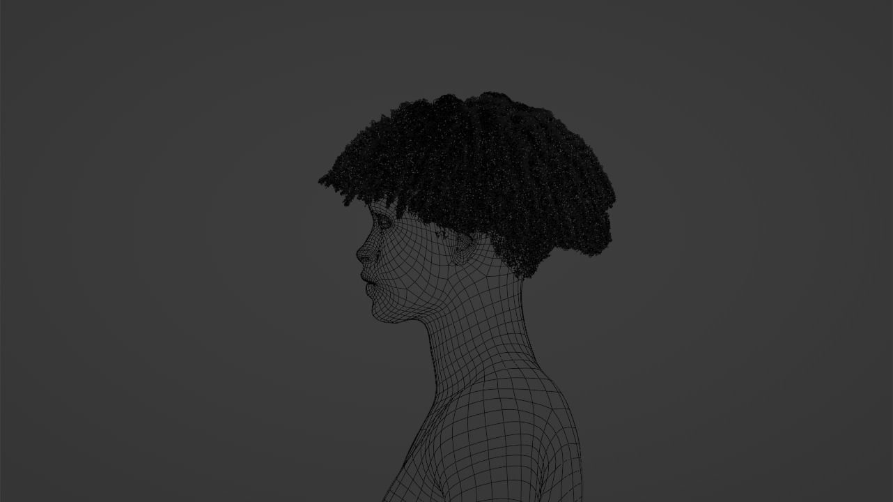 Loose Curl Afro 3D model_8