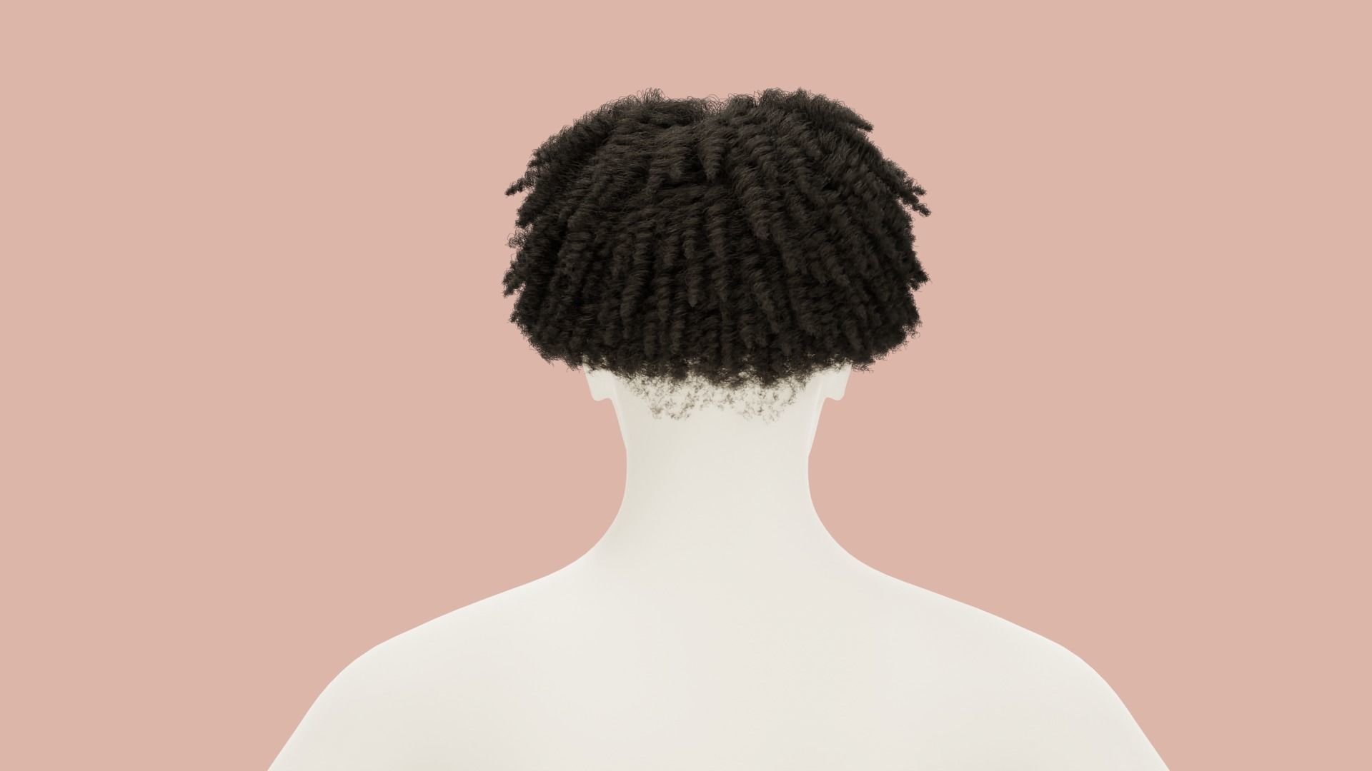 Loose Curl Afro 3D model_2