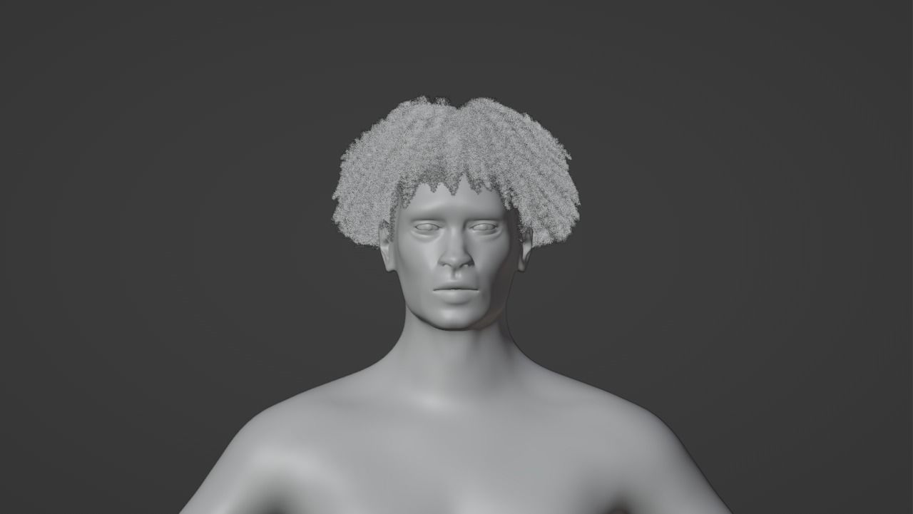 Loose Curl Afro 3D model_13