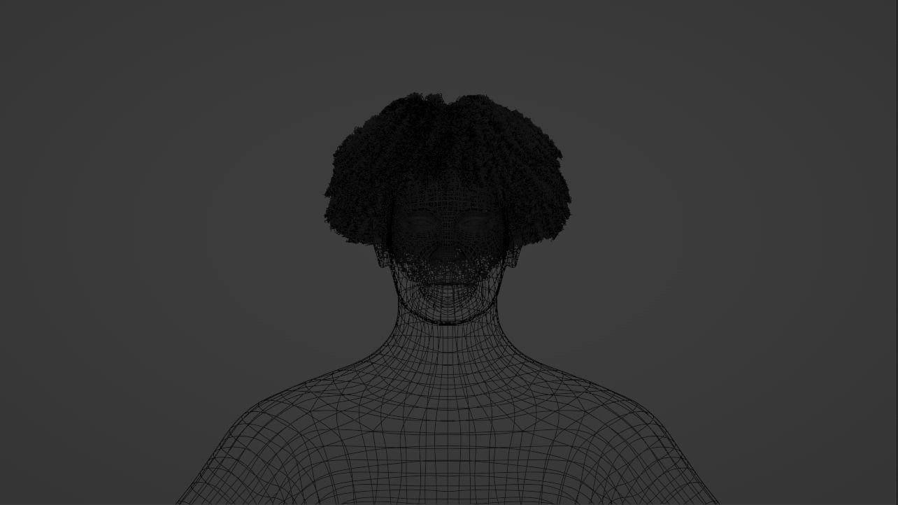 Loose Curl Afro 3D model_15
