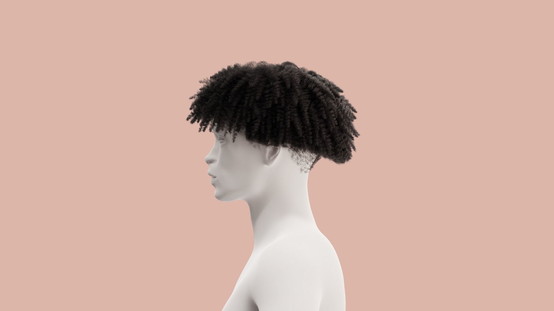 Loose Curl Afro 3D model_6