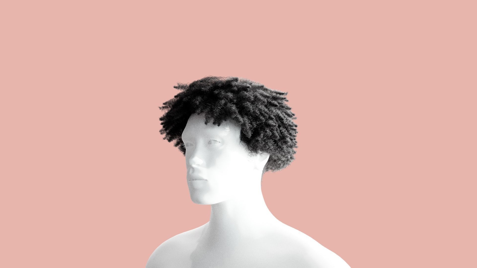 Loose Curl Afro 3D model_4