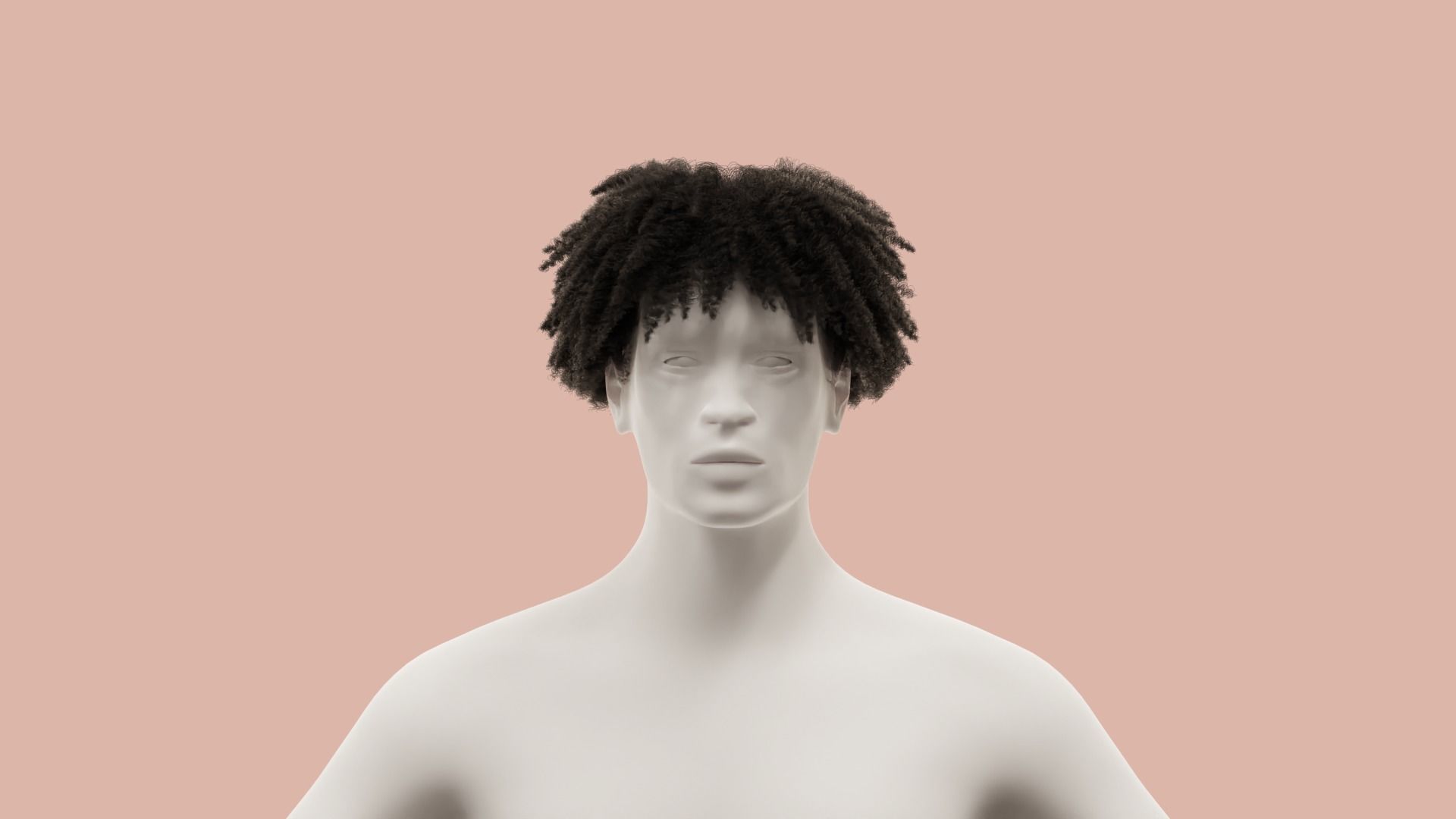 Loose Curl Afro 3D model_1