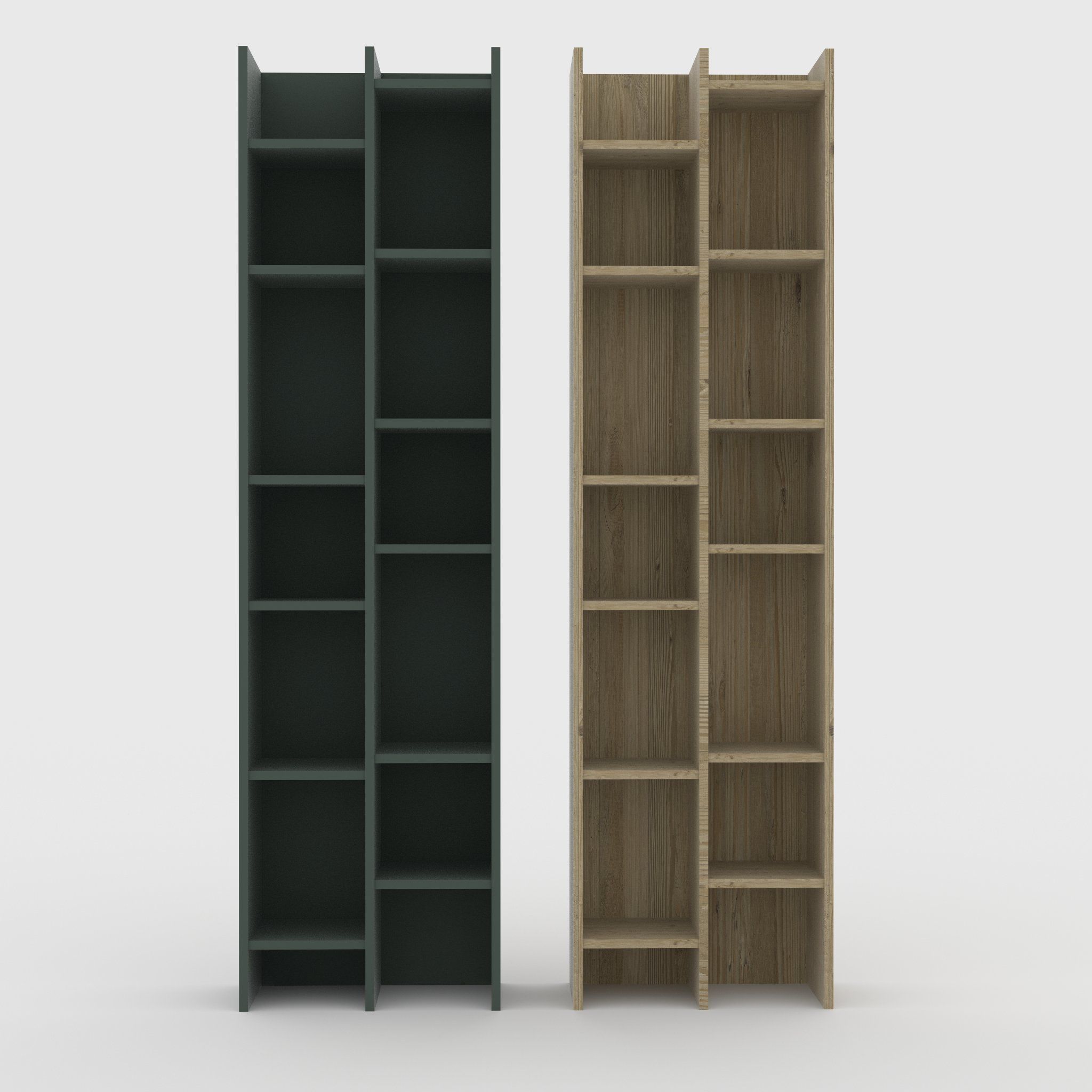 Green book shelf Free low-poly 3D model_1