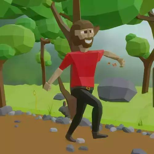 Lowpoly Happiness Animation Low-poly 3D model