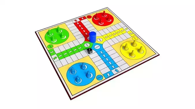 Ludo Traditional Board Table Strategy Game 3D model