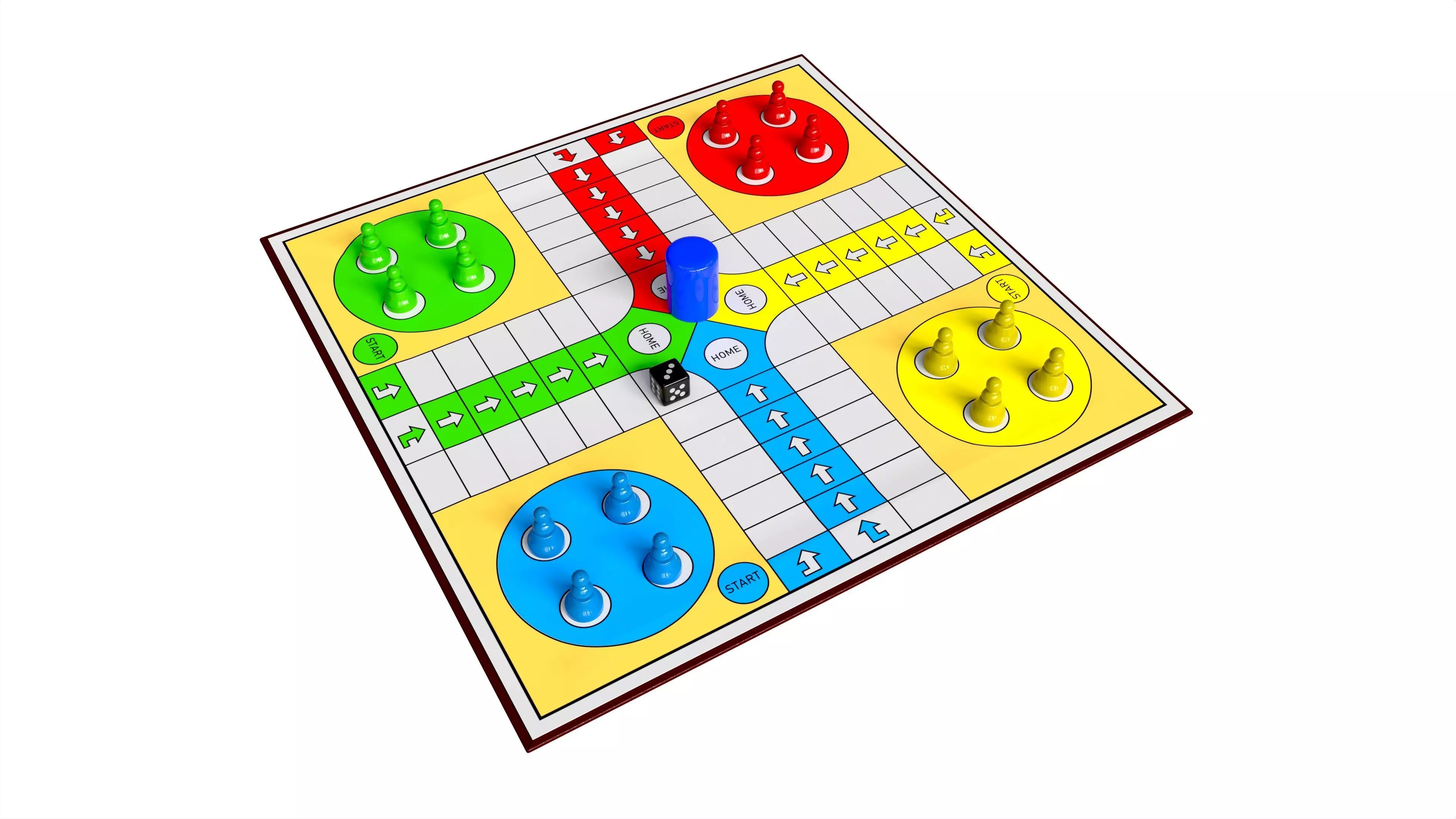 Ludo Traditional Board Table Strategy Game 3D model