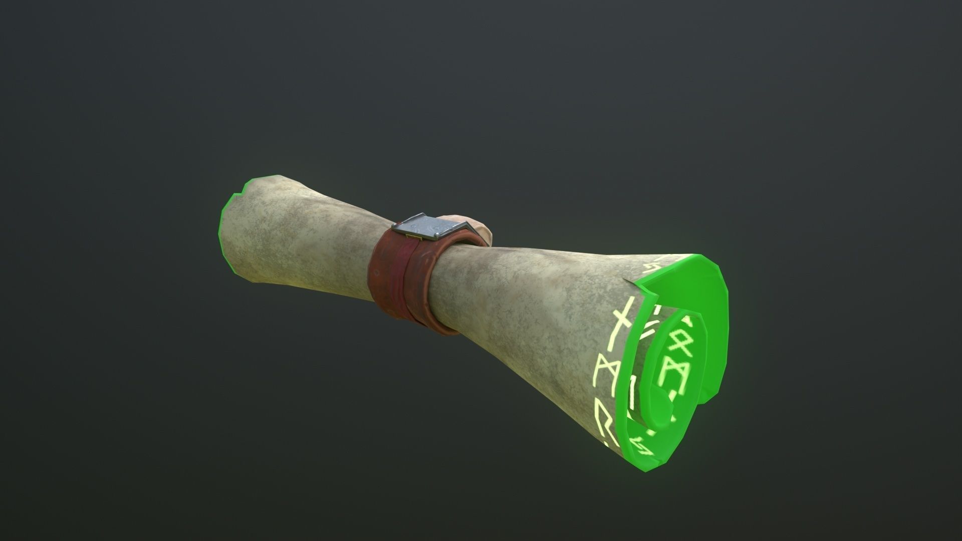 Parchment Low-poly 3D model_2