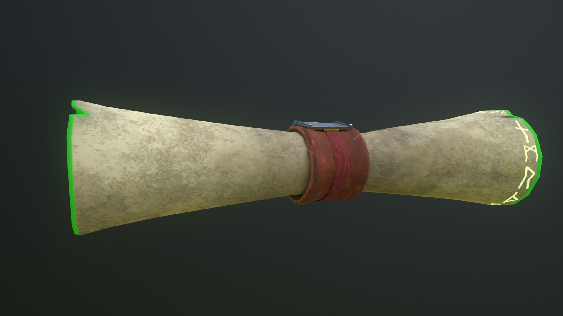 Parchment Low-poly 3D model_4