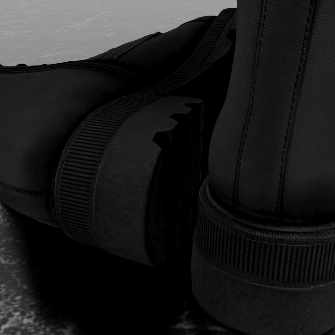 GREYDER 3D BOOTS - BLACK - HIGH Low-poly 3D model_11