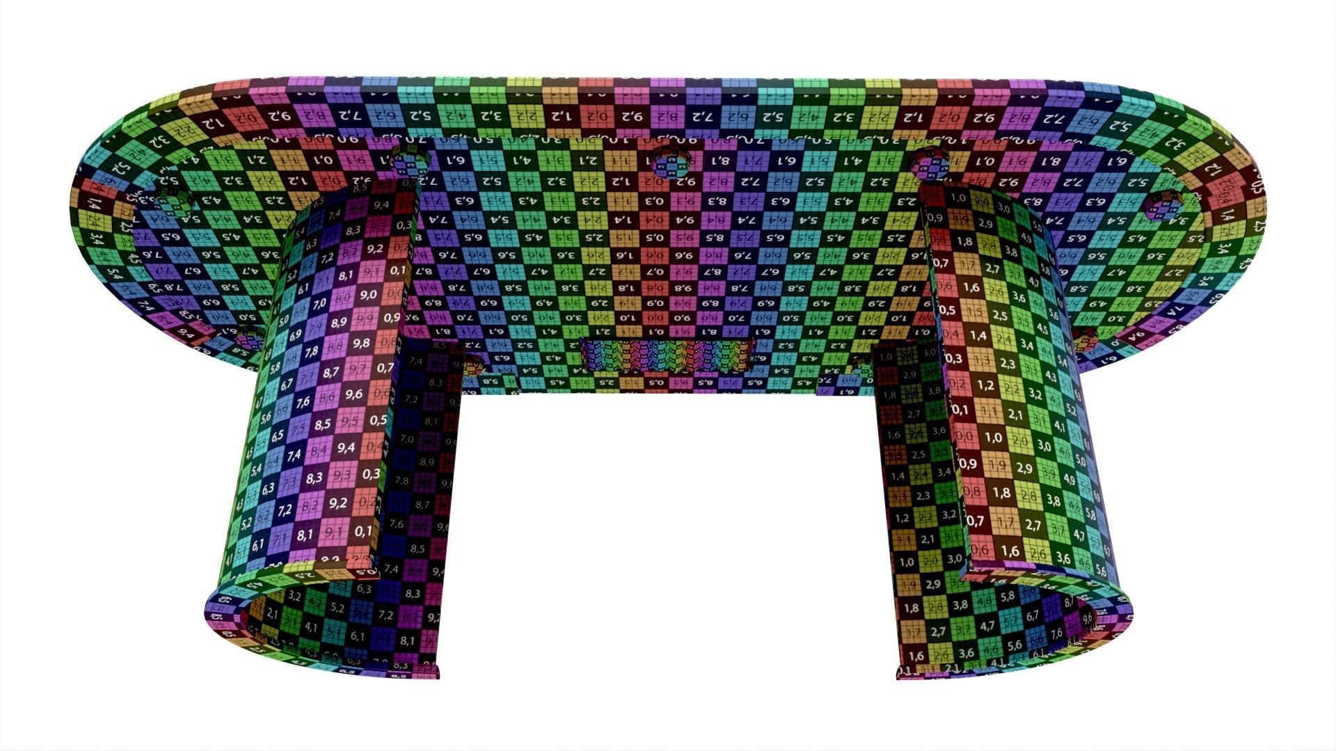 Poker Table Rectangular with Curved Corners 3D model_11