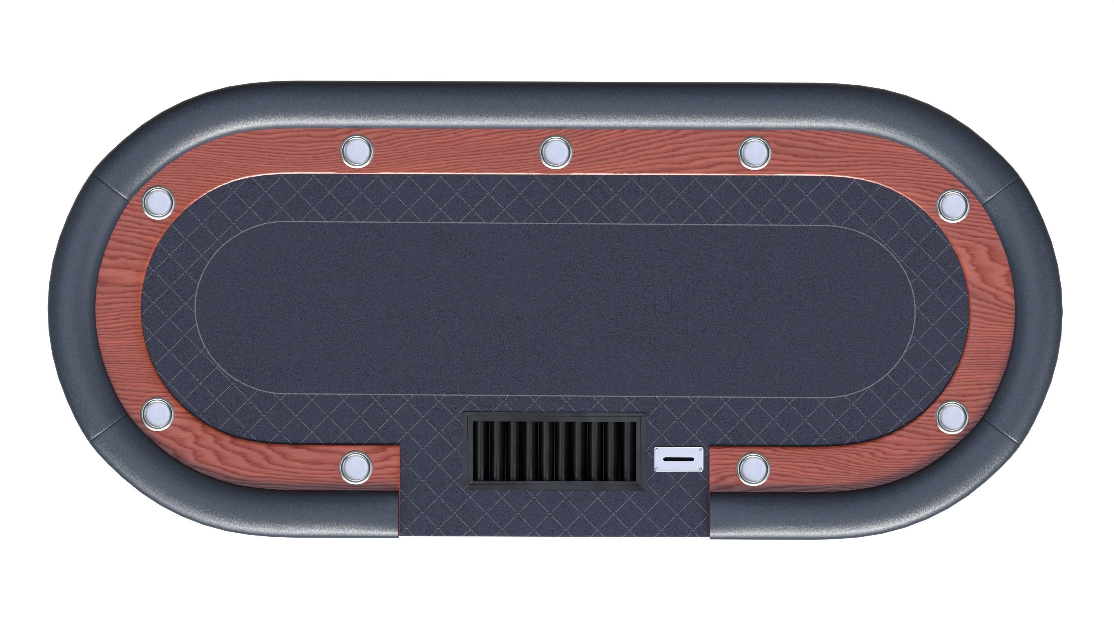 Poker Table Rectangular with Curved Corners 3D model_6