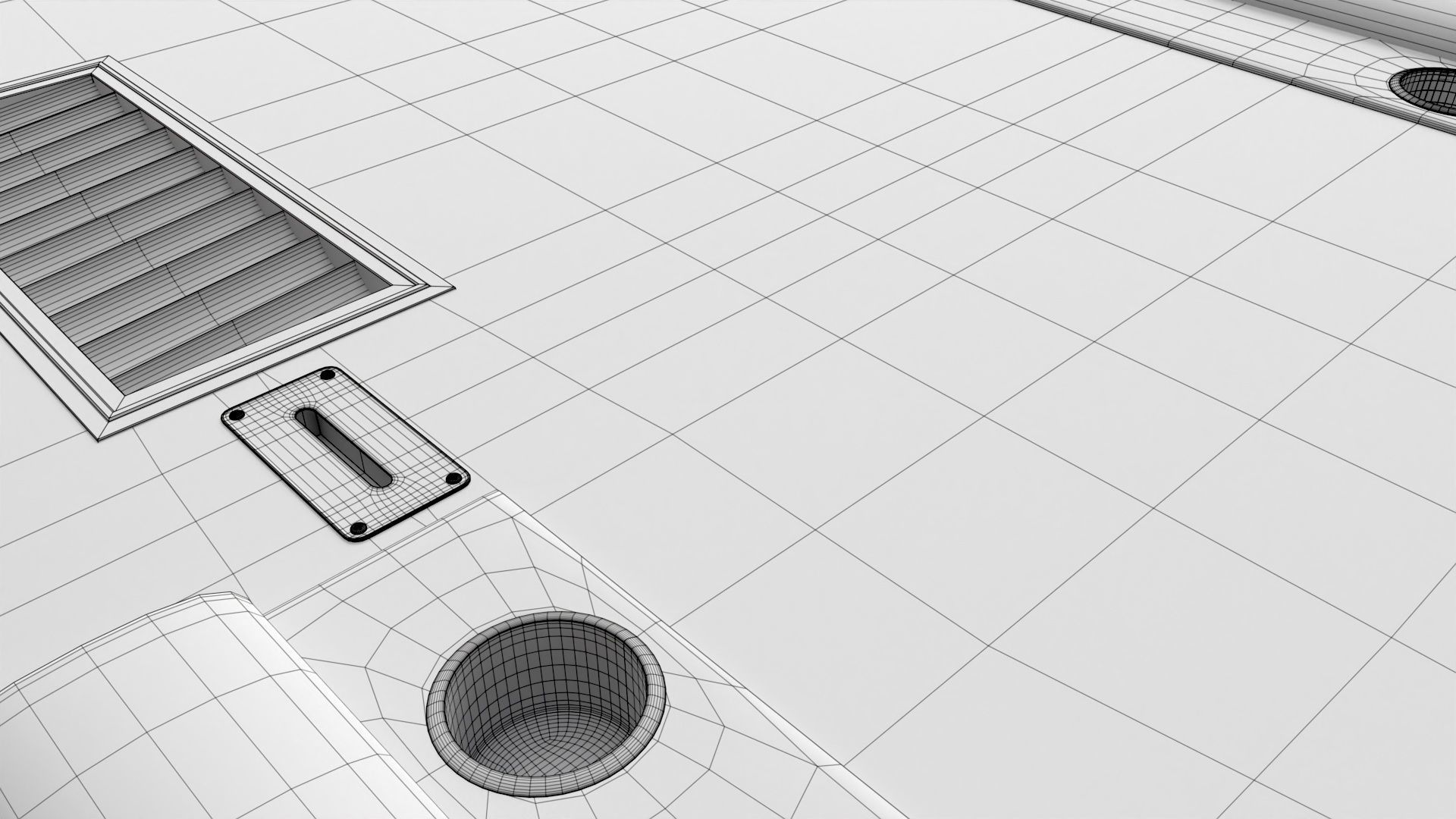 Poker Table Rectangular with Curved Corners 3D model_9
