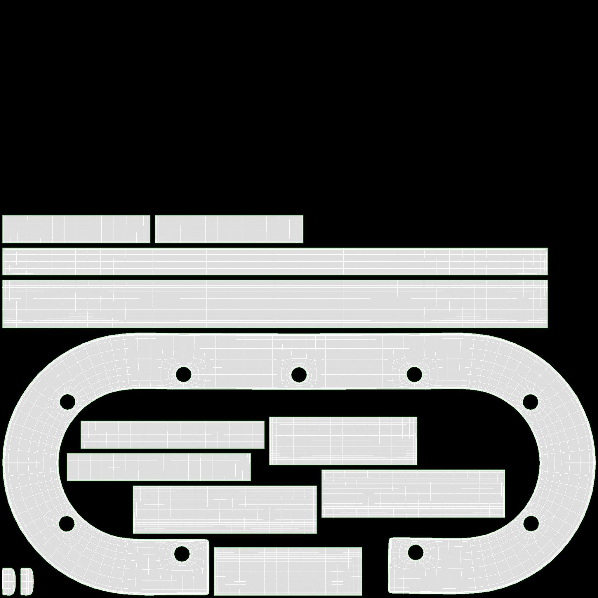 Poker Table Rectangular with Curved Corners 3D model_14