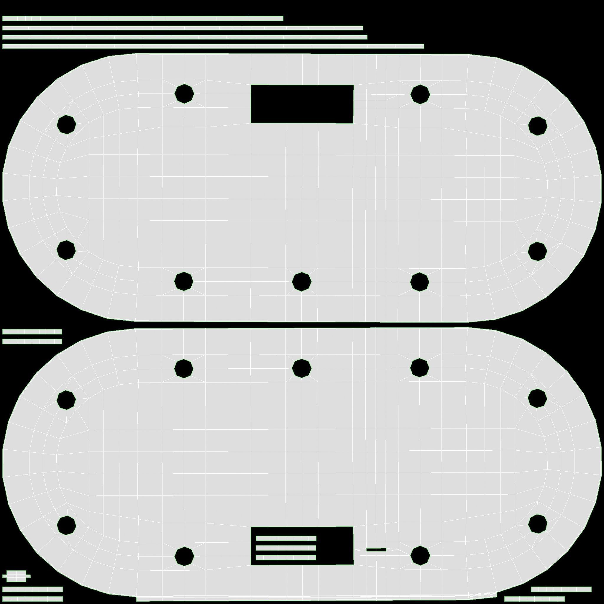 Poker Table Rectangular with Curved Corners 3D model_16