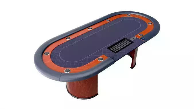 Poker Table Rectangular with Curved Corners