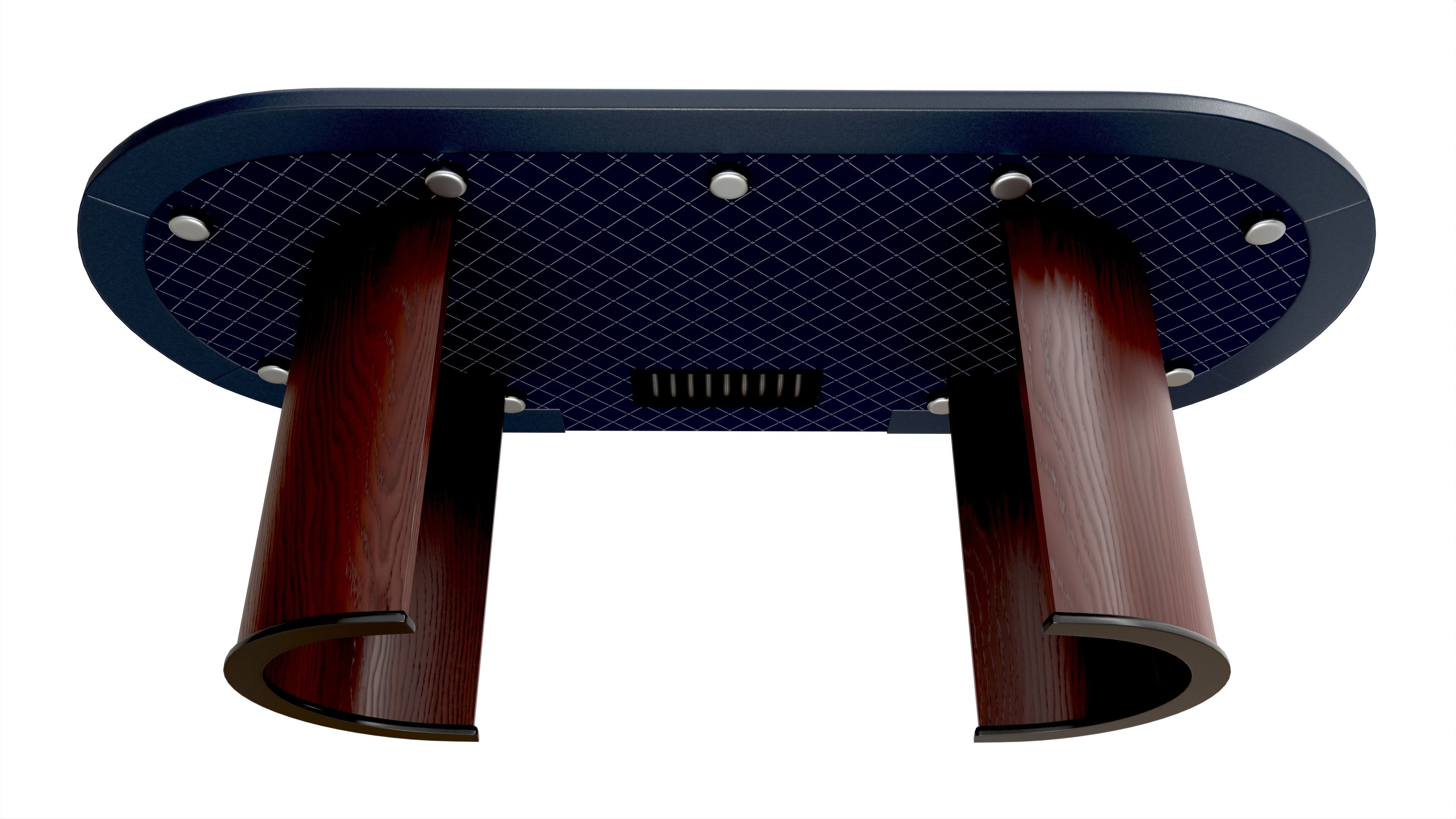 Poker Table Rectangular with Curved Corners 3D model_3