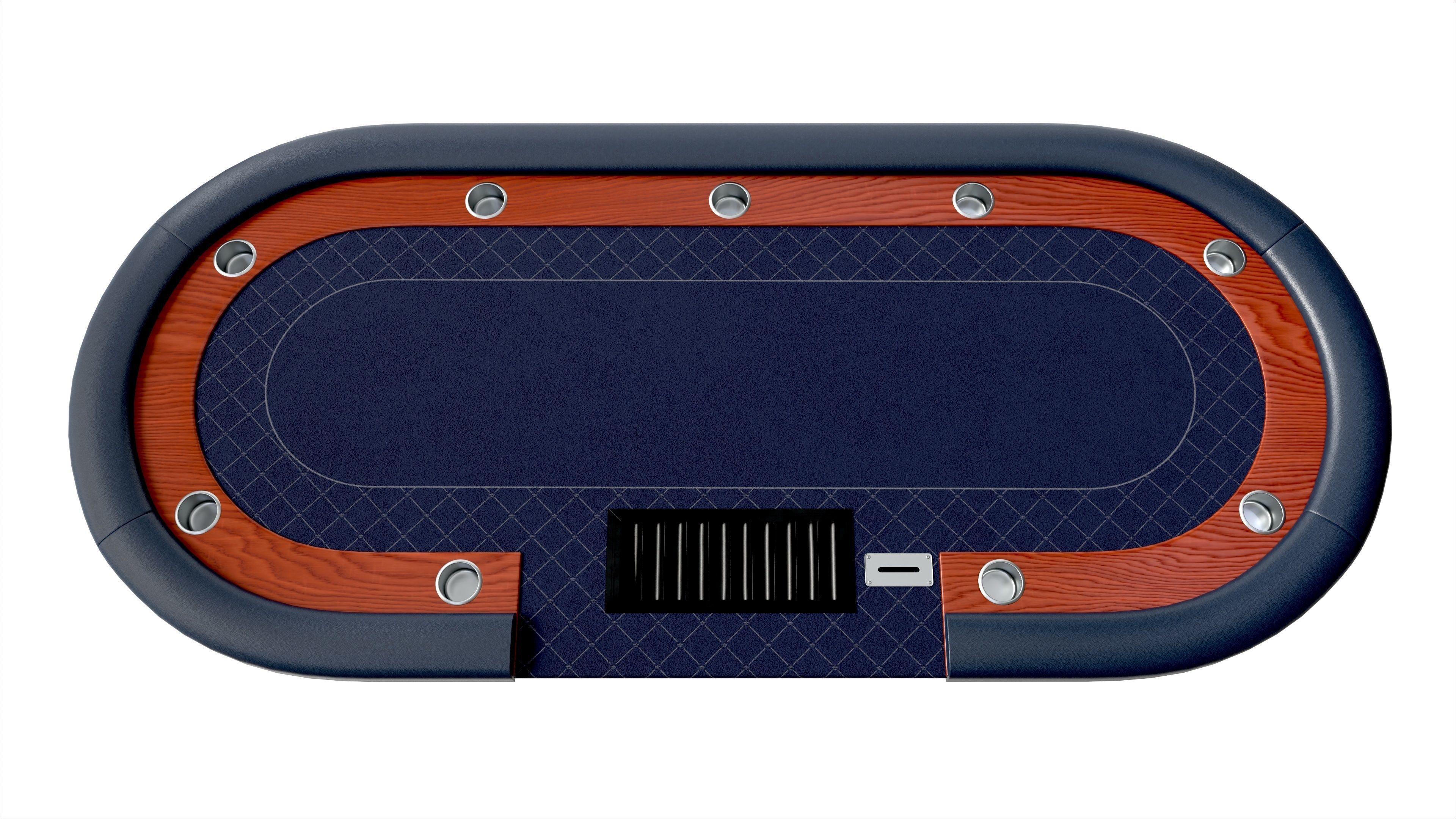 Poker Table Rectangular with Curved Corners 3D model_2