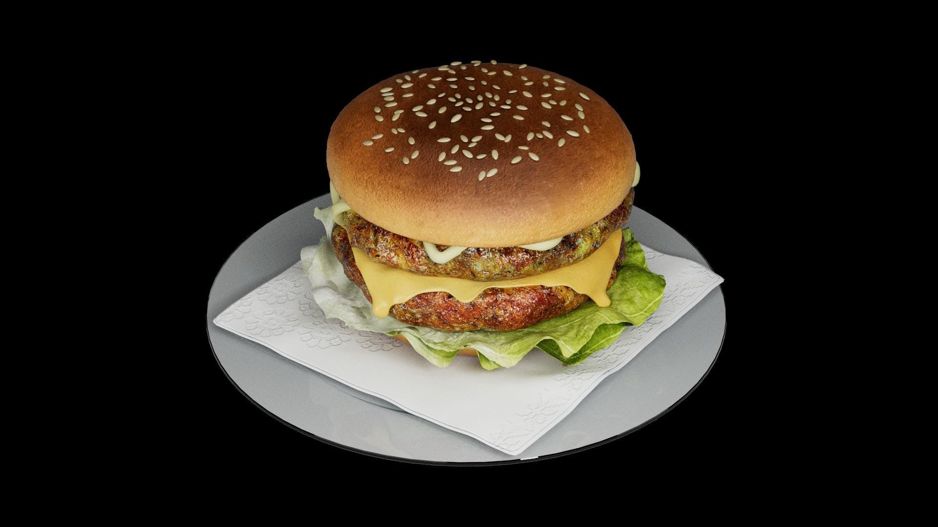 Hamburger classic 2 3D model_11
