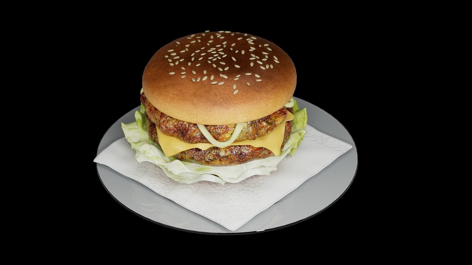 Hamburger classic 2 3D model_15