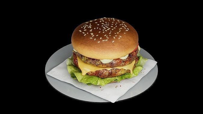 Hamburger classic 2 3D model 7