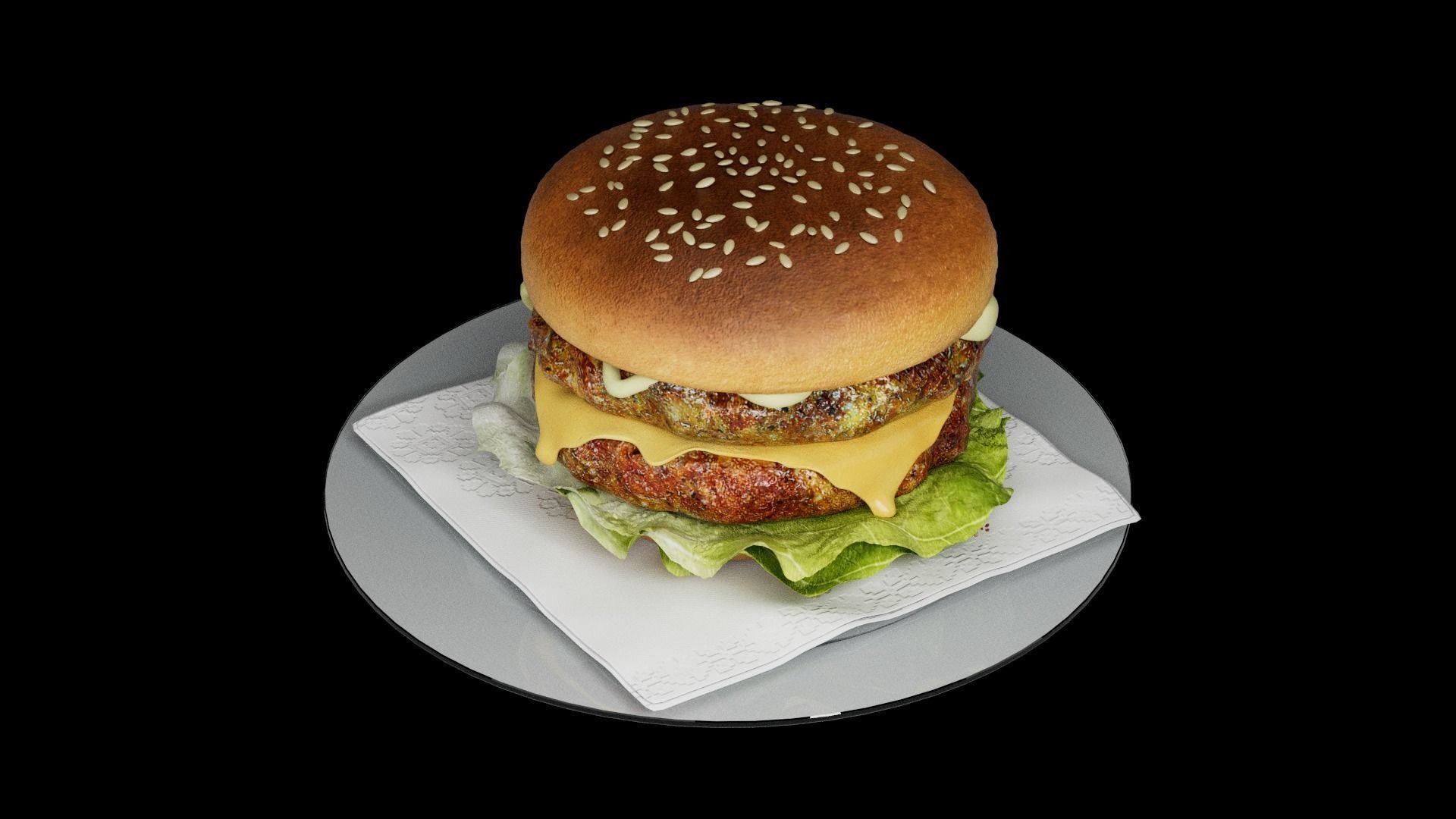 Hamburger classic 2 3D model_10