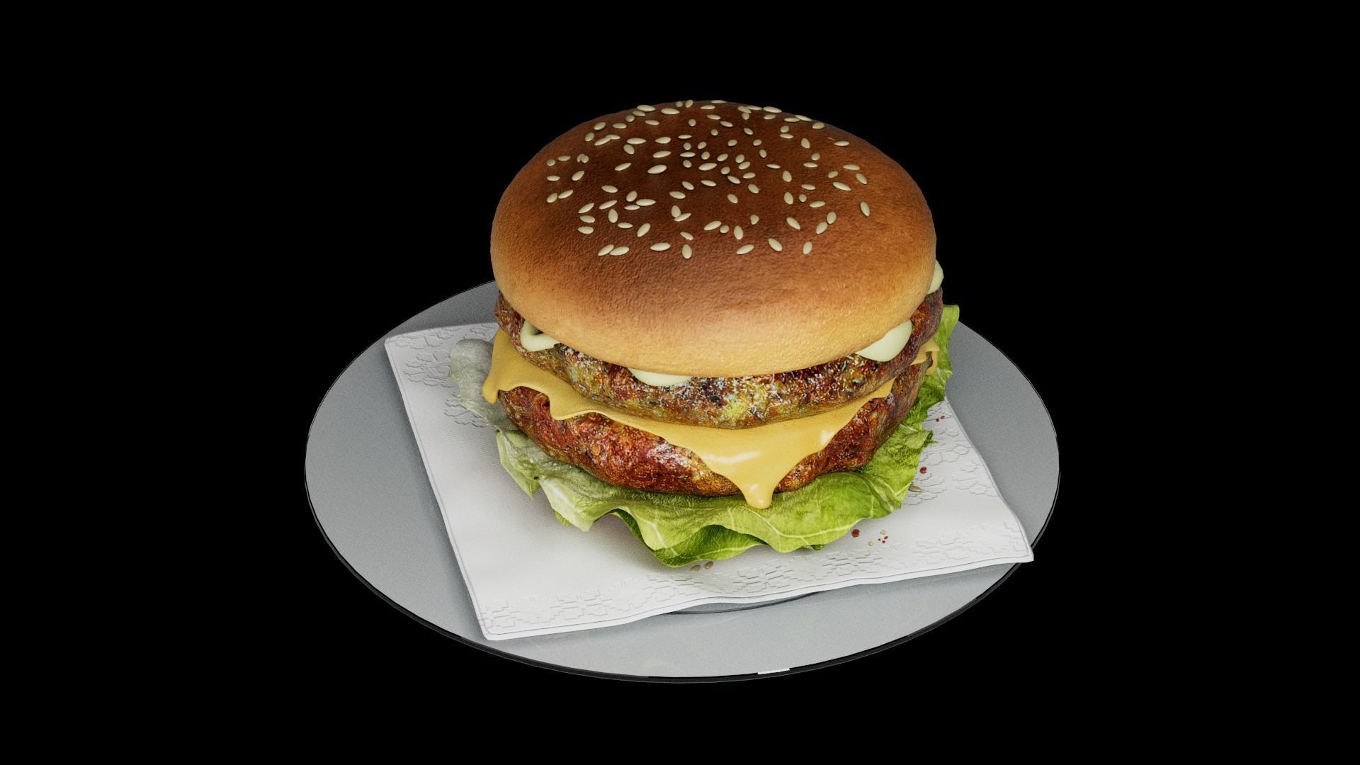 Hamburger classic 2 3D model_9