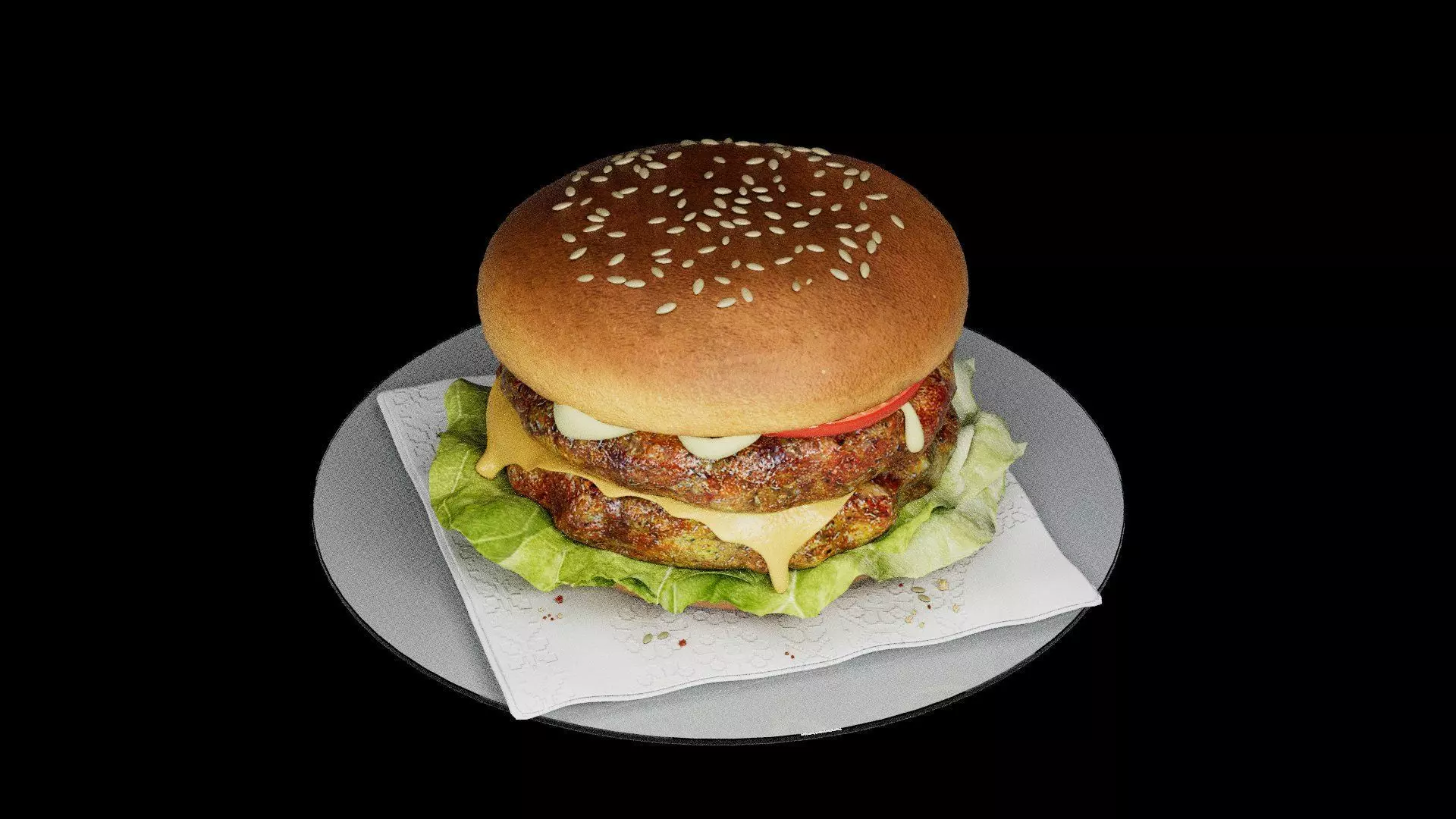 Hamburger classic 2 3D model_0
