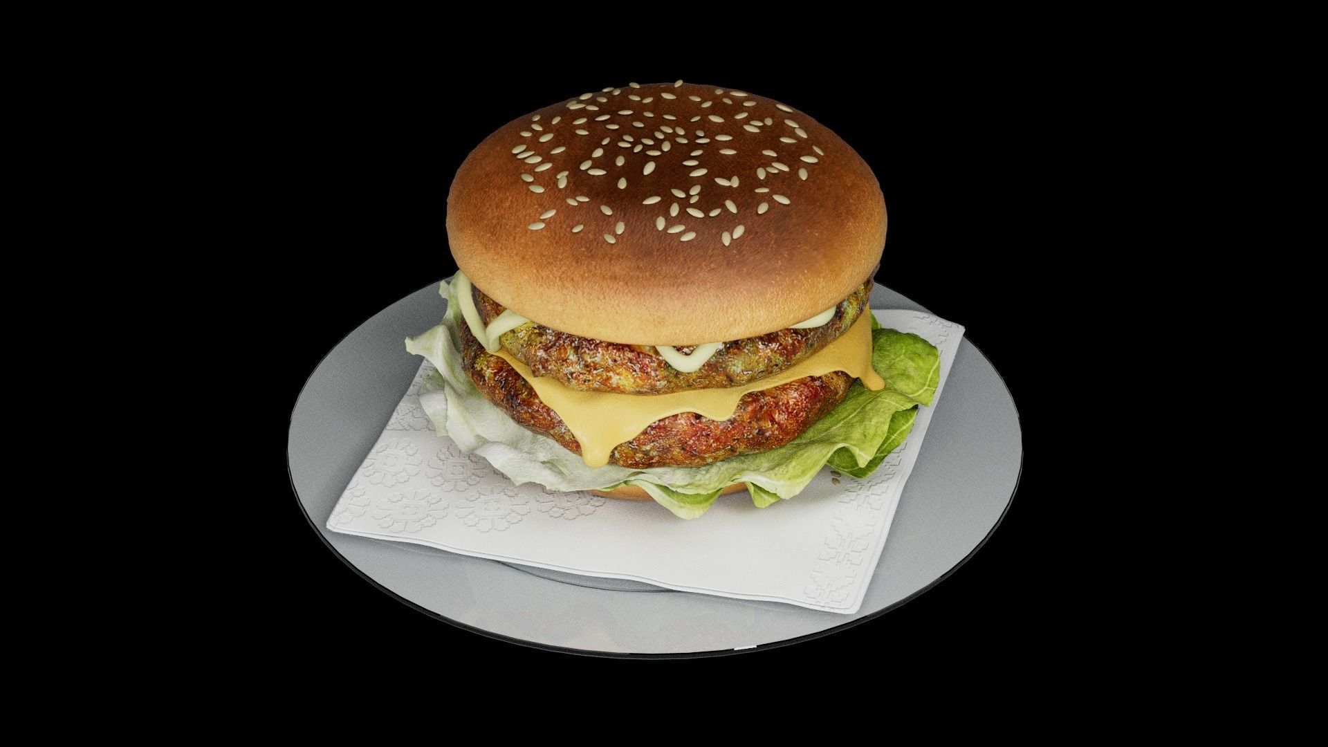 Hamburger classic 2 3D model_12