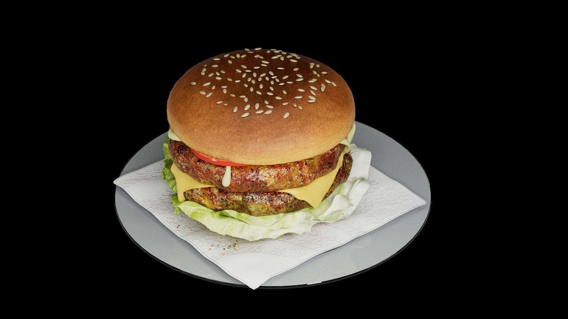 Hamburger classic 2 3D model_19