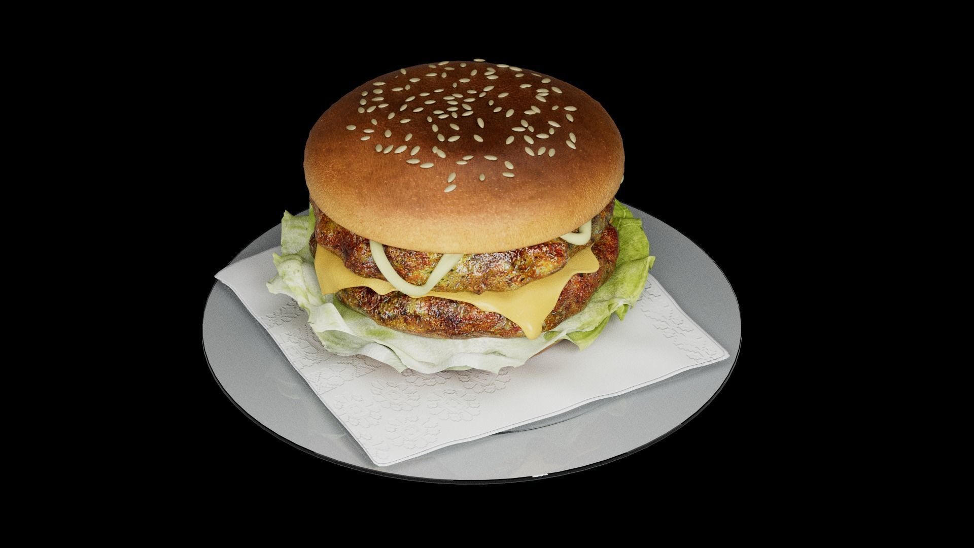 Hamburger classic 2 3D model_14