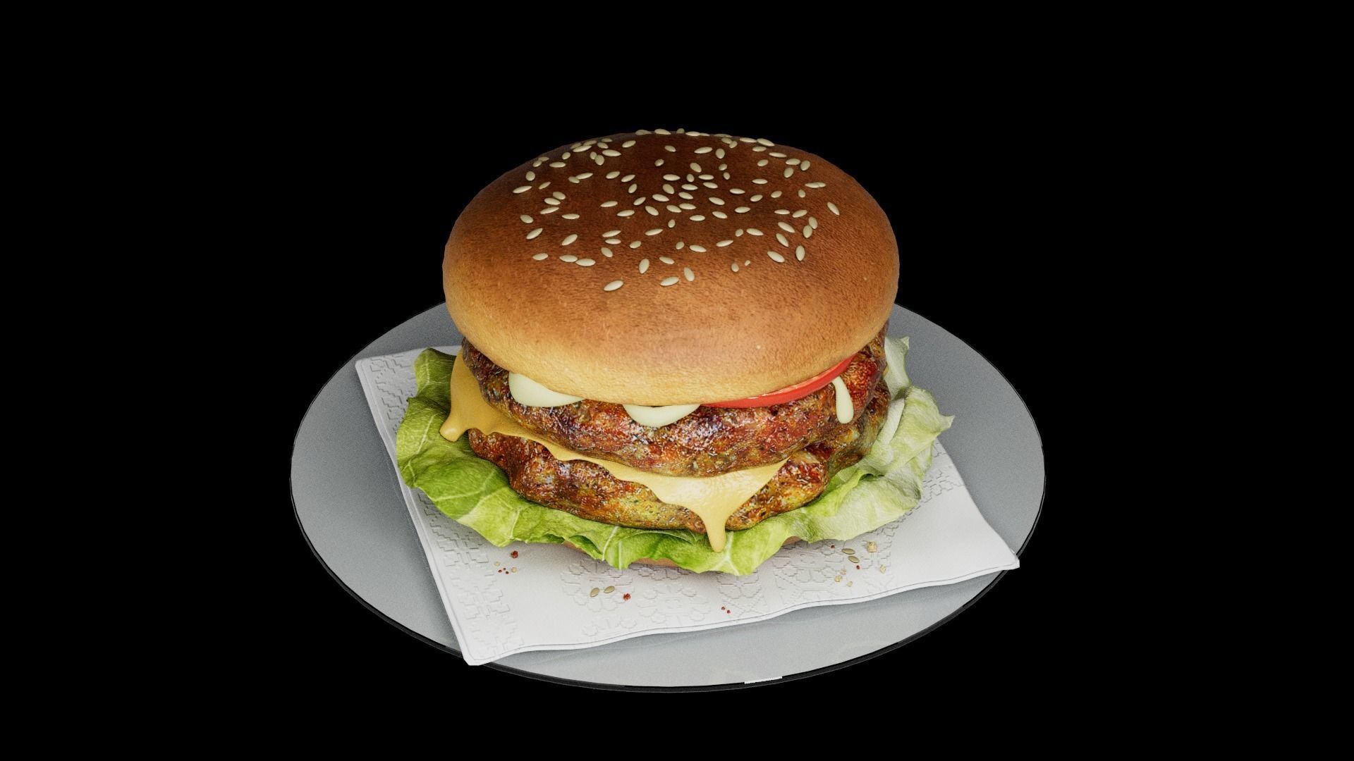 Hamburger classic 2 3D model_25