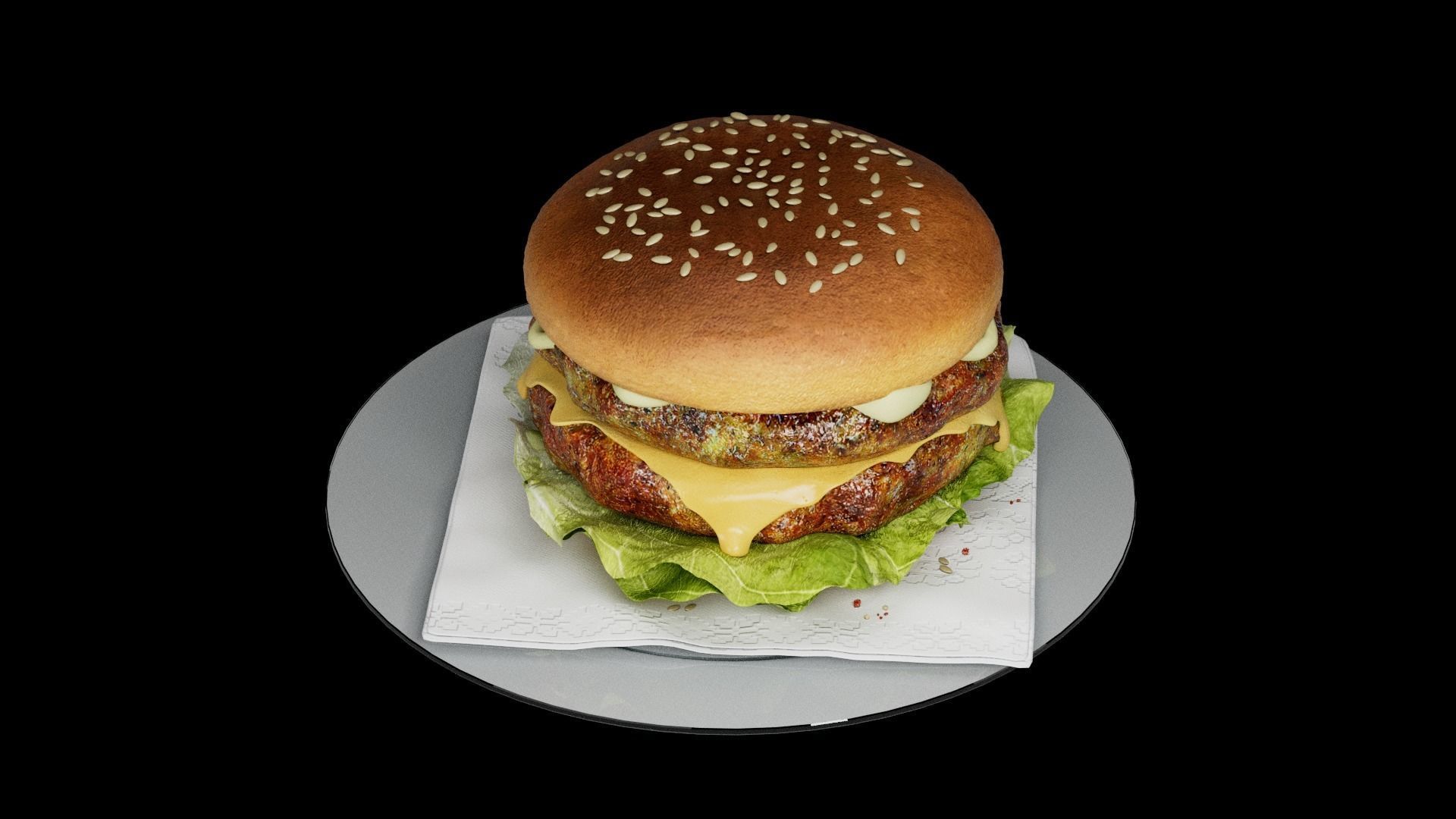 Hamburger classic 2 3D model_8