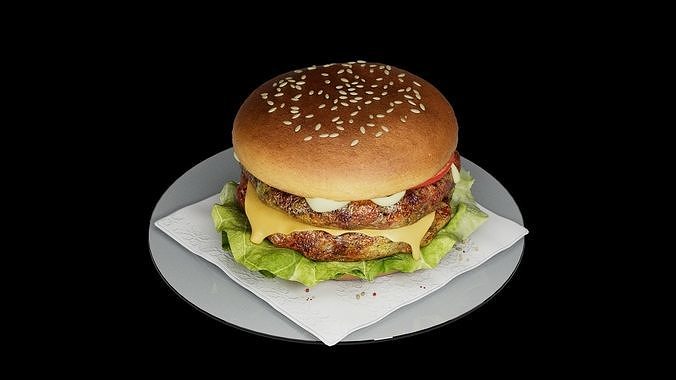 Hamburger classic 2 3D model 6