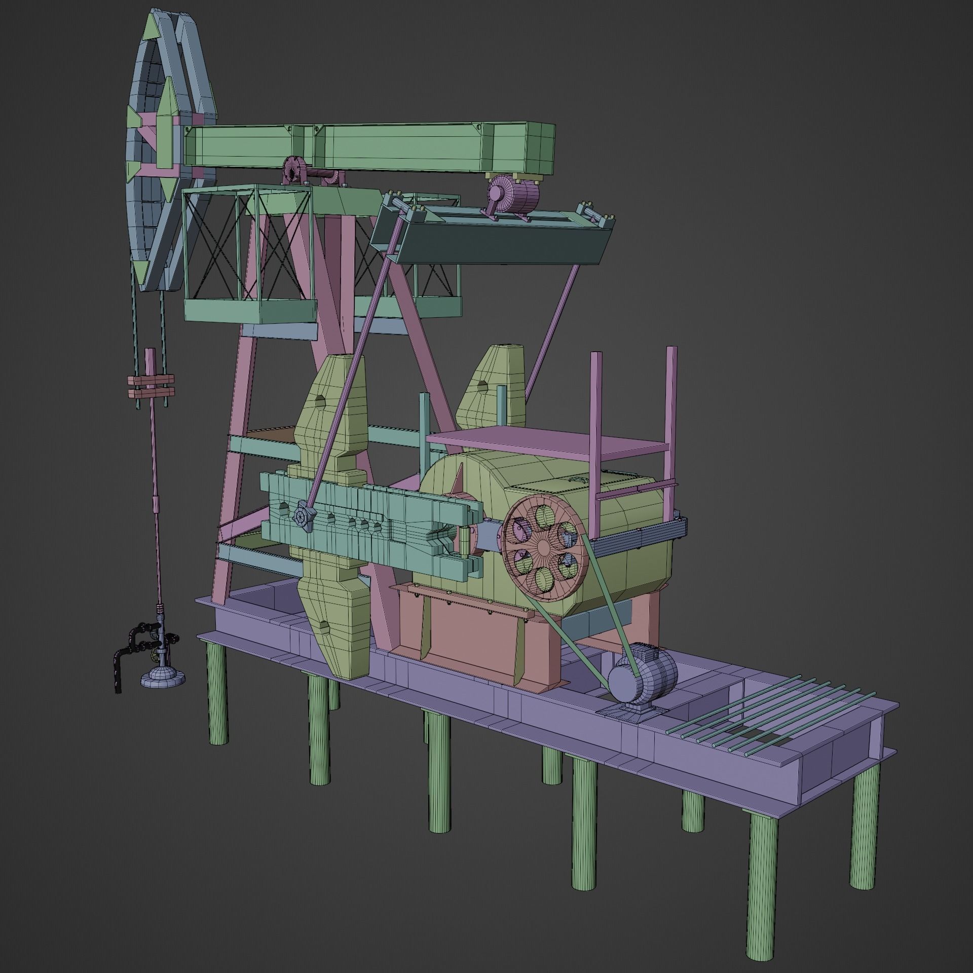 Oil Extractor Low-Poly Low-poly 3D model_13