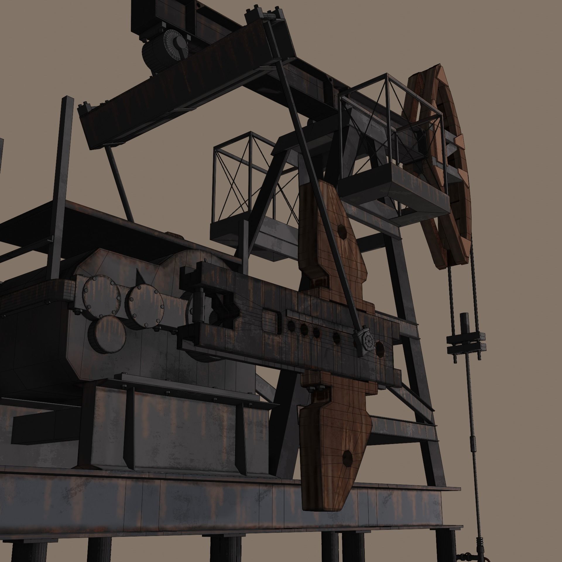 Oil Extractor Low-Poly Low-poly 3D model_4