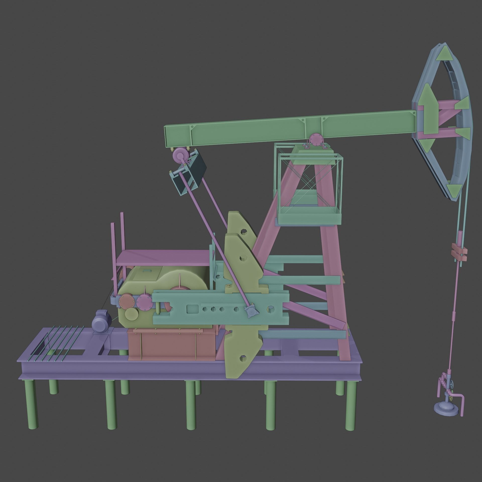 Oil Extractor Low-Poly Low-poly 3D model_11
