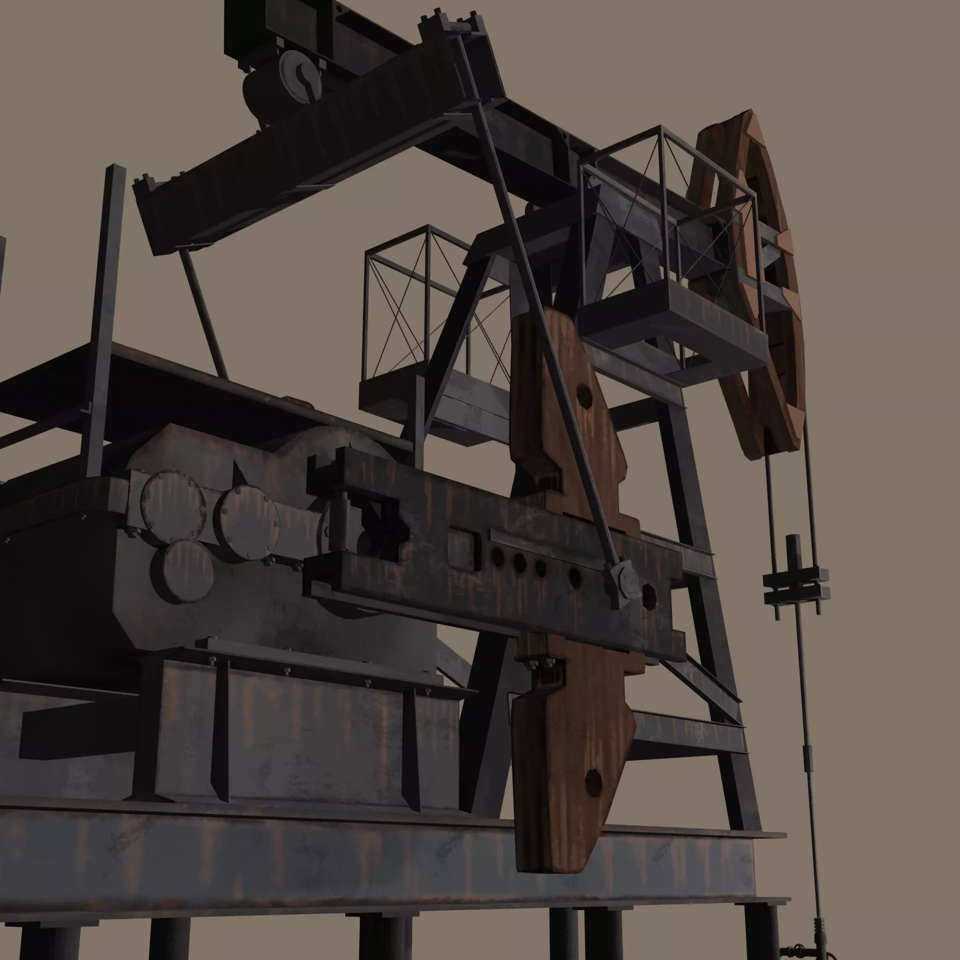 Oil Extractor Low-Poly Low-poly 3D model_0
