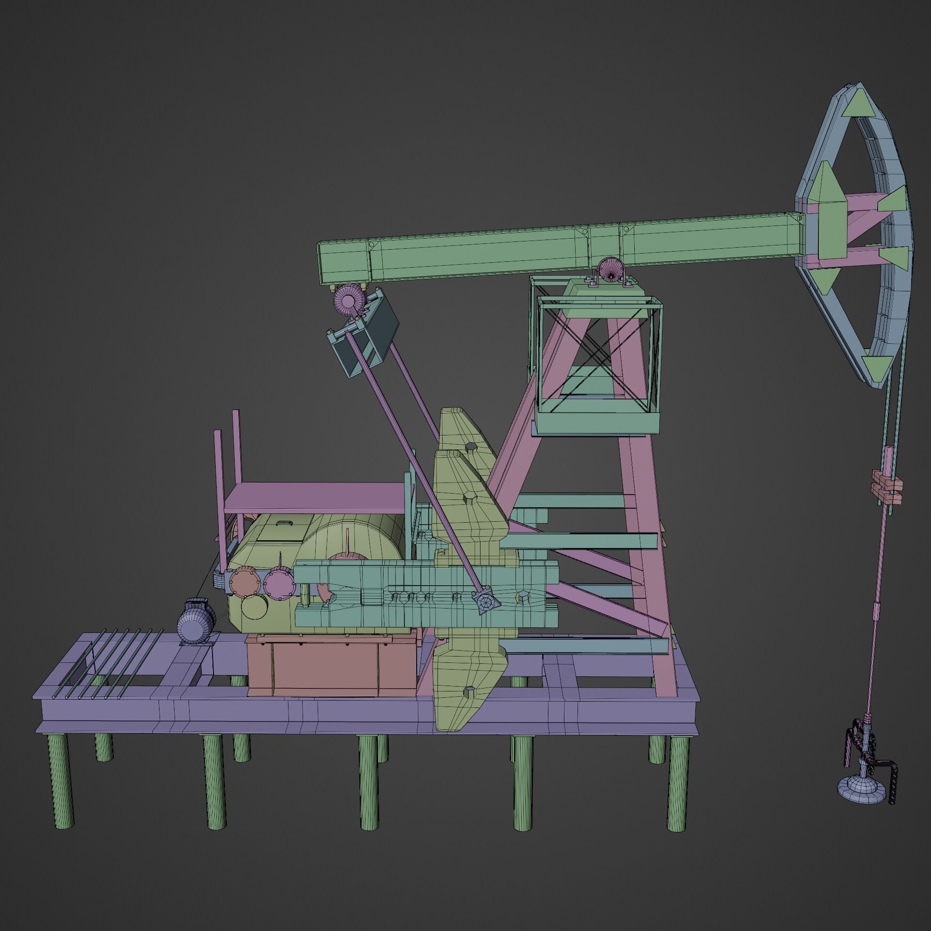 Oil Extractor Low-Poly Low-poly 3D model_12